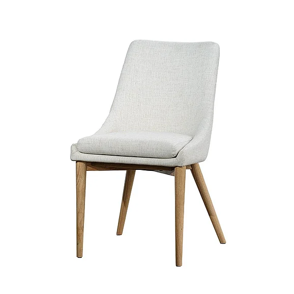 LH Home Fritz Side Dining Chair in Ivory w/ Natural Leg FZV-01IVON