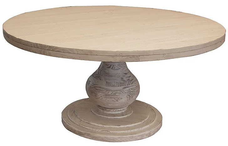 IFD Bonanza 63" Round Dining Table in Ivory