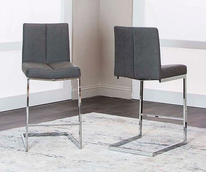 Sunset Trading Gamma 24 Inch Counter Height Stool (Set of 2) in Charcoal