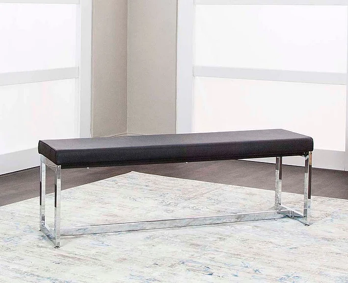 Sunset Trading Olympia Bench in Chrome/Black G5515-20