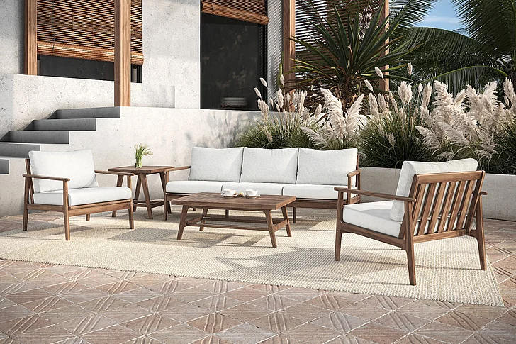 New Classic Ashton Patio 3pc Outdoor Seating Set in Natural