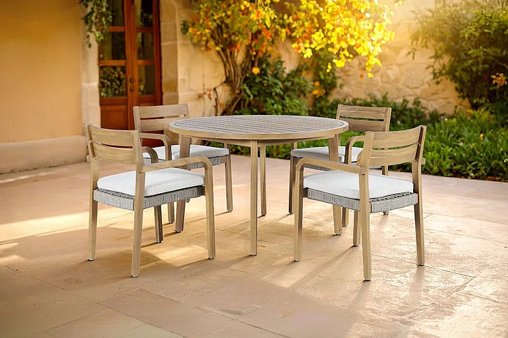 New Classic Arden Outdoor 5pc Outdoor Dining Set in Natural