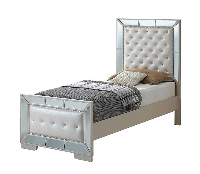 Glory Furniture G8100A Twin Panel Bed in Pearl