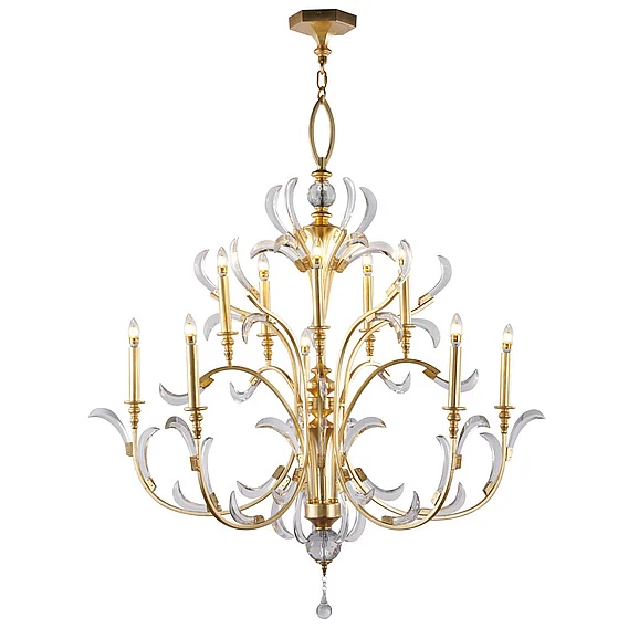 Bethel Gold Metal Leaf Chandelier GA40C59G