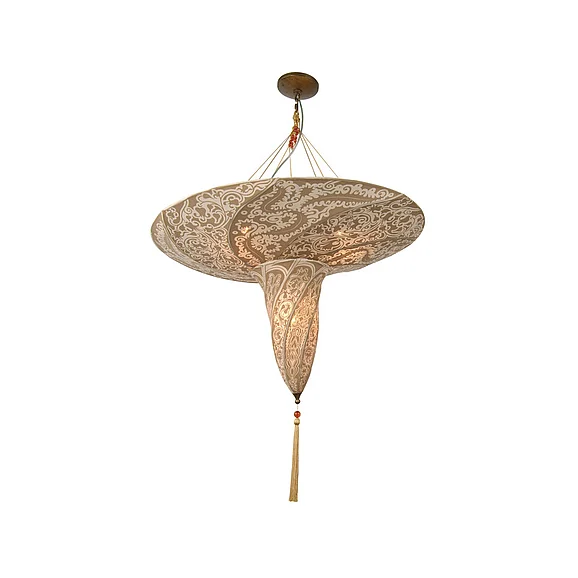 Bethel Beige Fabric Pattern Light Fixture GA50