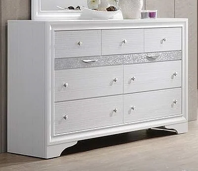 Galaxy Home Matrix 7 Drawer Dresser in White 808857710864