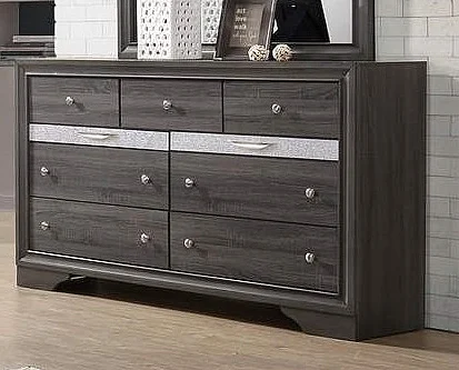 Galaxy Home Matrix 7 Drawer Dresser in Gray 808857668714