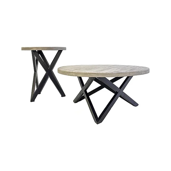 Split Nickel Galaxy 2pc Occasional Set in Black