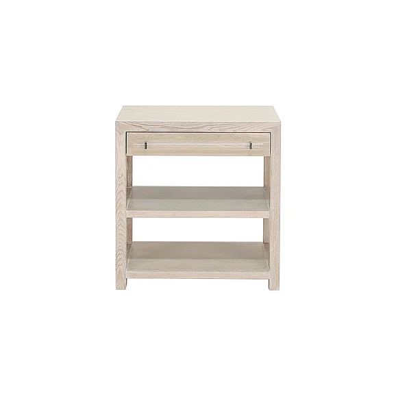 Worlds Away Garbo Side Table in Cerused Oak/Includes Brass & Nickel Hrdwr Options GARBO CO