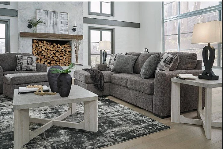Gardiner 3Pc Living Room Set in Pewter
