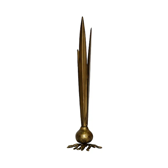 Worlds Away Handcrafted Garlic Bud Vase in Brass GARLIC BUD ABR
