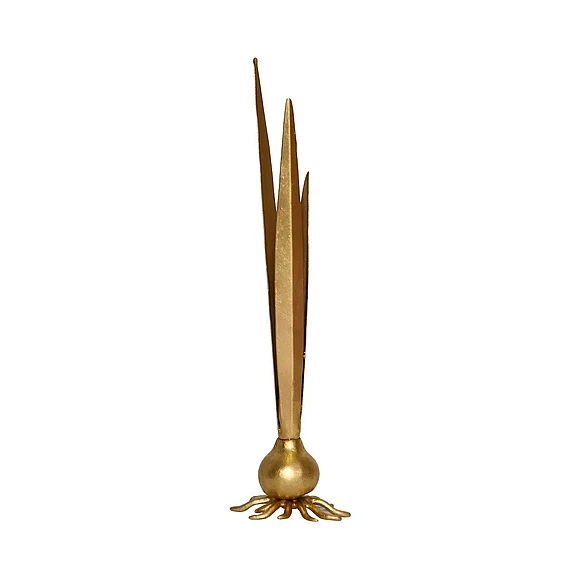Worlds Away Handcrafted Garlic Bud Vase in Brass GARLIC BUD G