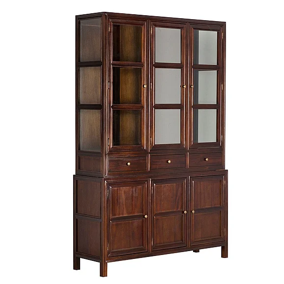 Noir Furniture Colonial Hutch in Hand Rubbed Brown GARM119HBR