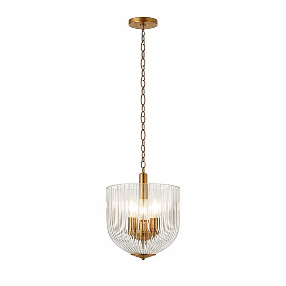 Ashcroft Garnet Pendant Lamp - Coarse Gold + Clear Glass PNL04102701