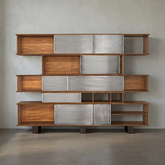 Noir Furniture Cyrus Shelving with Aluminum Panels GBCS272