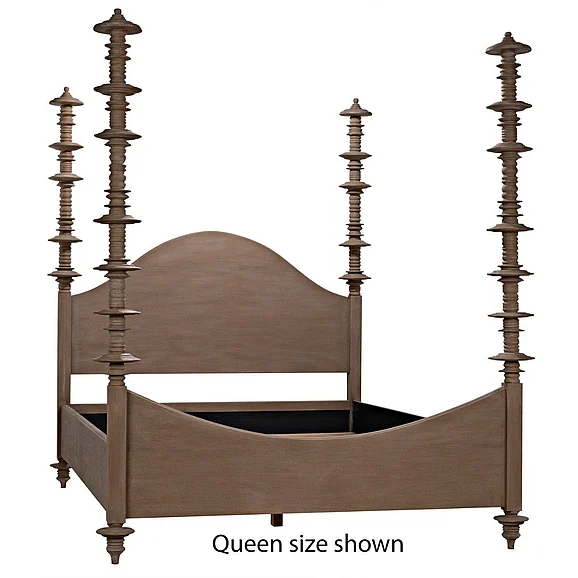 Noir Furniture Ferret Cal King Bed in Weathered GBED109CKWEA