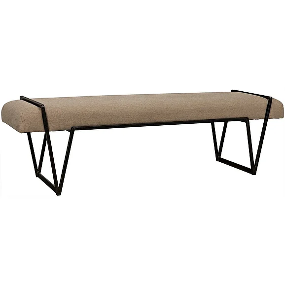 Noir Furniture Kir Bench in Hand Rubbed Black GBEN139HB