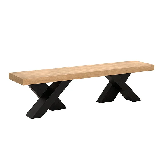 Noir Furniture Gravity Bench in White Oak with Clear Flat GBEN145WO