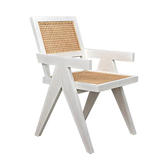 Noir Furniture Jude Chair with Caning in Whitewash GCHA278WH CLOSEOUT