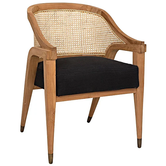 Noir Furniture Chloe Chair with Caning in Brown GCHA283T