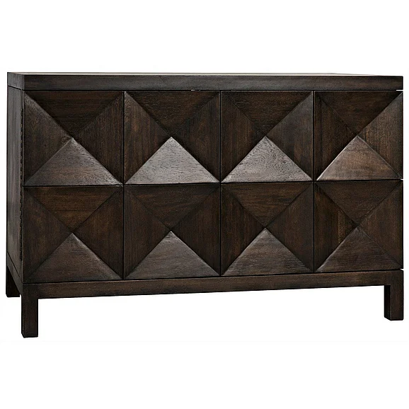 Noir Furniture Quadrant 2 Door Sideboard in Ebony Walnut GCON231EB-2