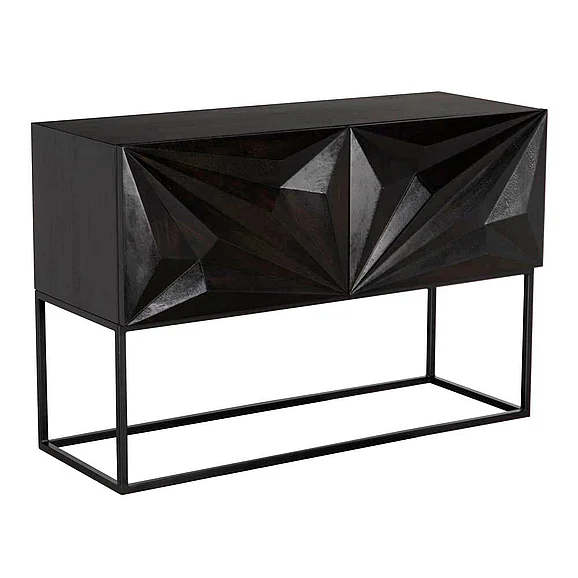 Noir Furniture Small Zurich Console in Ebony Walnut GCON262EB-S