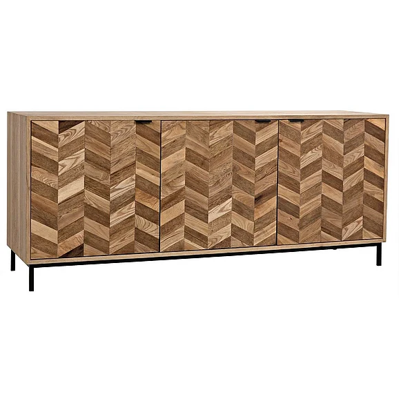 Noir Furniture Herringbone Sideboard in Dark Walnut GCON270MTB CLOSEOUT