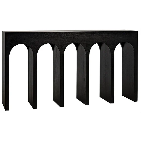 Noir Furniture Bridge Console in Hand Rubbed Black GCON287HB