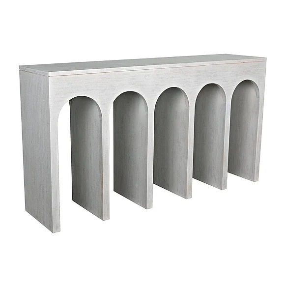 Noir Furniture Bridge Console in White Wash GCON287WH