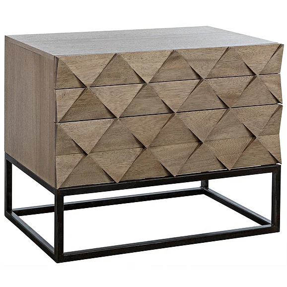 Noir Furniture Draco Sideboard with Steel Stand in Washed Walnut GCON301WAW CLOSEOUT