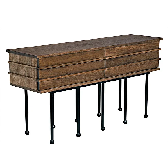 Noir Furniture Oliver Console, Dark Walnut GCON355DW