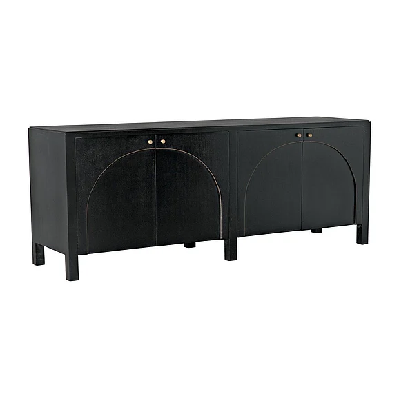 Noir Furniture Weston Sideboard in Hand Rubbed Black GCON386HB