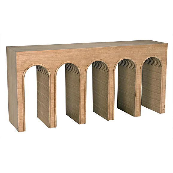 Noir Furniture Enzo Console, White Oak GCON427WO
