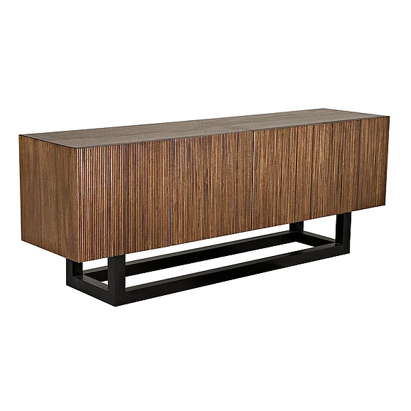 Noir Furniture Thomson Sideboard in Dark Walnut with Matte Black GCON434DW