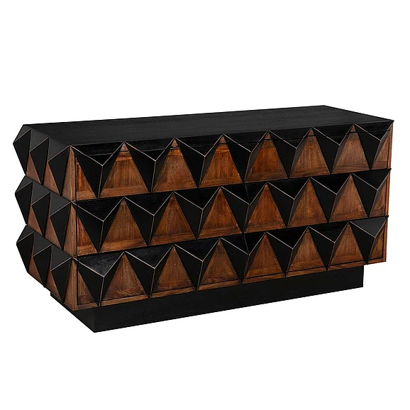 Noir Furniture Nigel Chest in Hand Rubbed Black and Brown GCON442HBBR