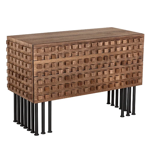 Noir Furniture Wolfgang Sideboard in Dark Walnut with Matte Black GCON450DW