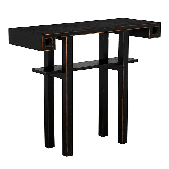 Noir Furniture Uomo Console in Hand Rubbed Black GCON452HB