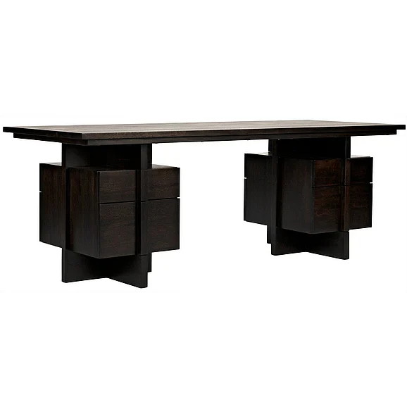 Noir Furniture Bridge Desk in Ebony Walnut GDES180EB