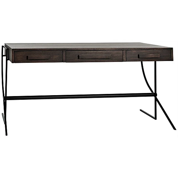 Noir Furniture Frank Desk in Ebony Walnut GDES181EB CLOSEOUT