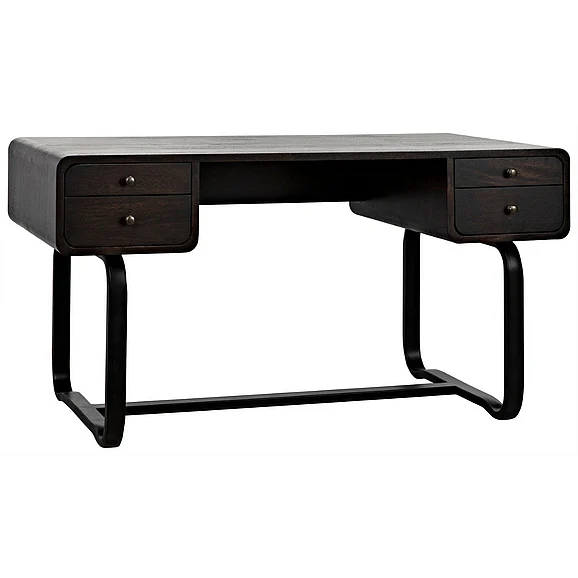 Noir Furniture Voltes Desk in Ebony Walnut GDES185EB