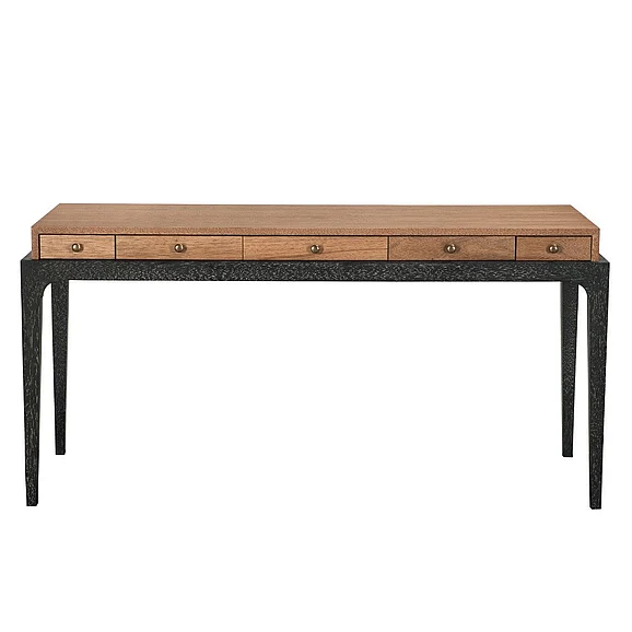 Noir Furniture Memphis Desk, Dark Walnut and Black Walnut GDES208DW
