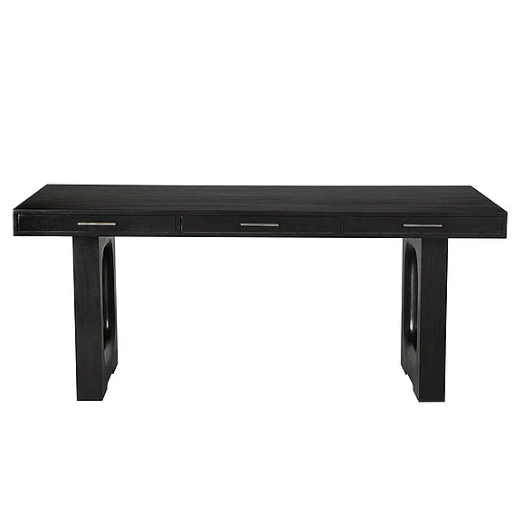Noir Furniture Kirk Desk, Hand Rubbed Black GDES209HB