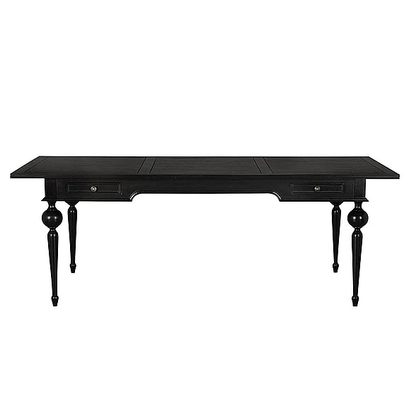 Noir Furniture Kingsley Partner Desk, Hand Rubbed Black GDES210HB
