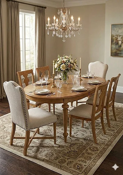 Kincaid Celeste Famille 7pc Oval Dining Set in Maple