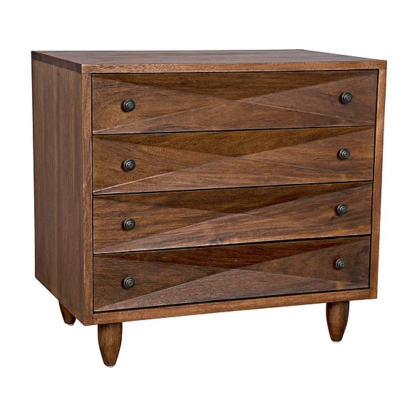 Noir Furniture Diamond Chest in Dark Walnut GDRE180DW