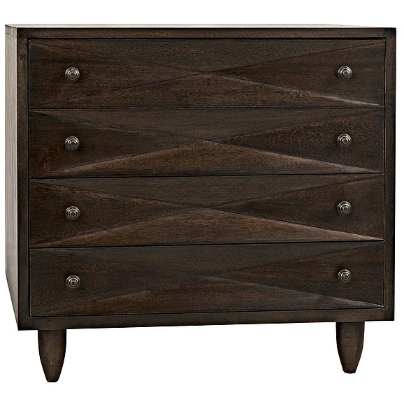 Noir Furniture Diamond Chest in Ebony Walnut GDRE180EB
