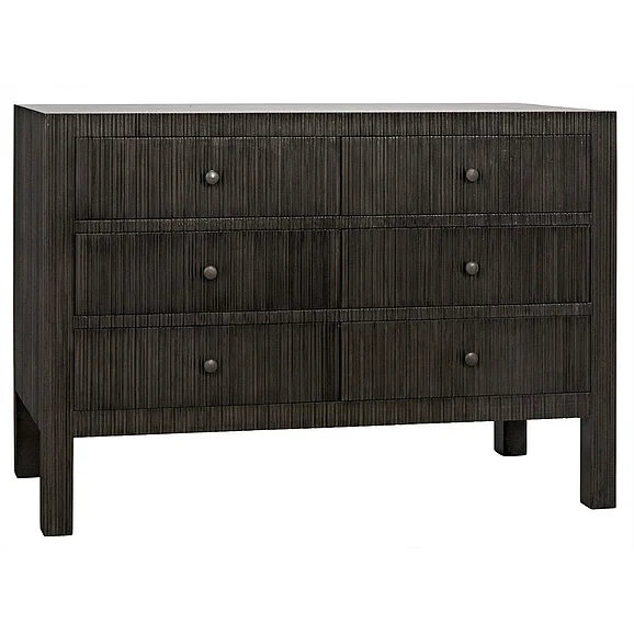Noir Furniture Conrad 6 Drawer Dresser in Pale GDRE221P