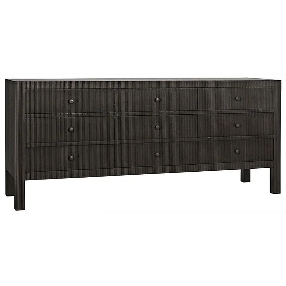 Noir Furniture Conrad 9 Drawer Dresser in Pale GDRE222P