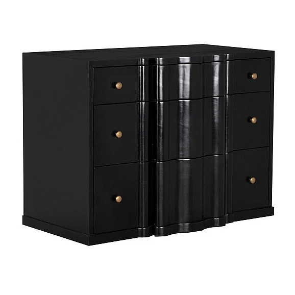 Noir Furniture Kiss Dresser in Hand Rubbed Black GDRE253HB
