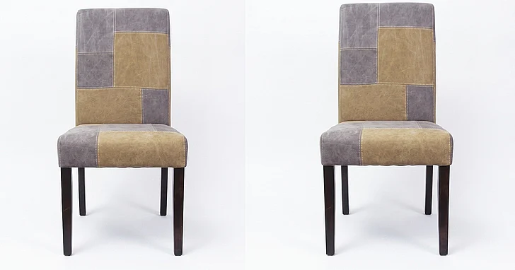 Moti Furniture Linen Chair Patch Work (Set of 2) in Multi